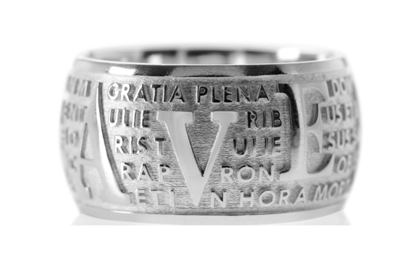 Agios Anello Mater in Argento Rodiato