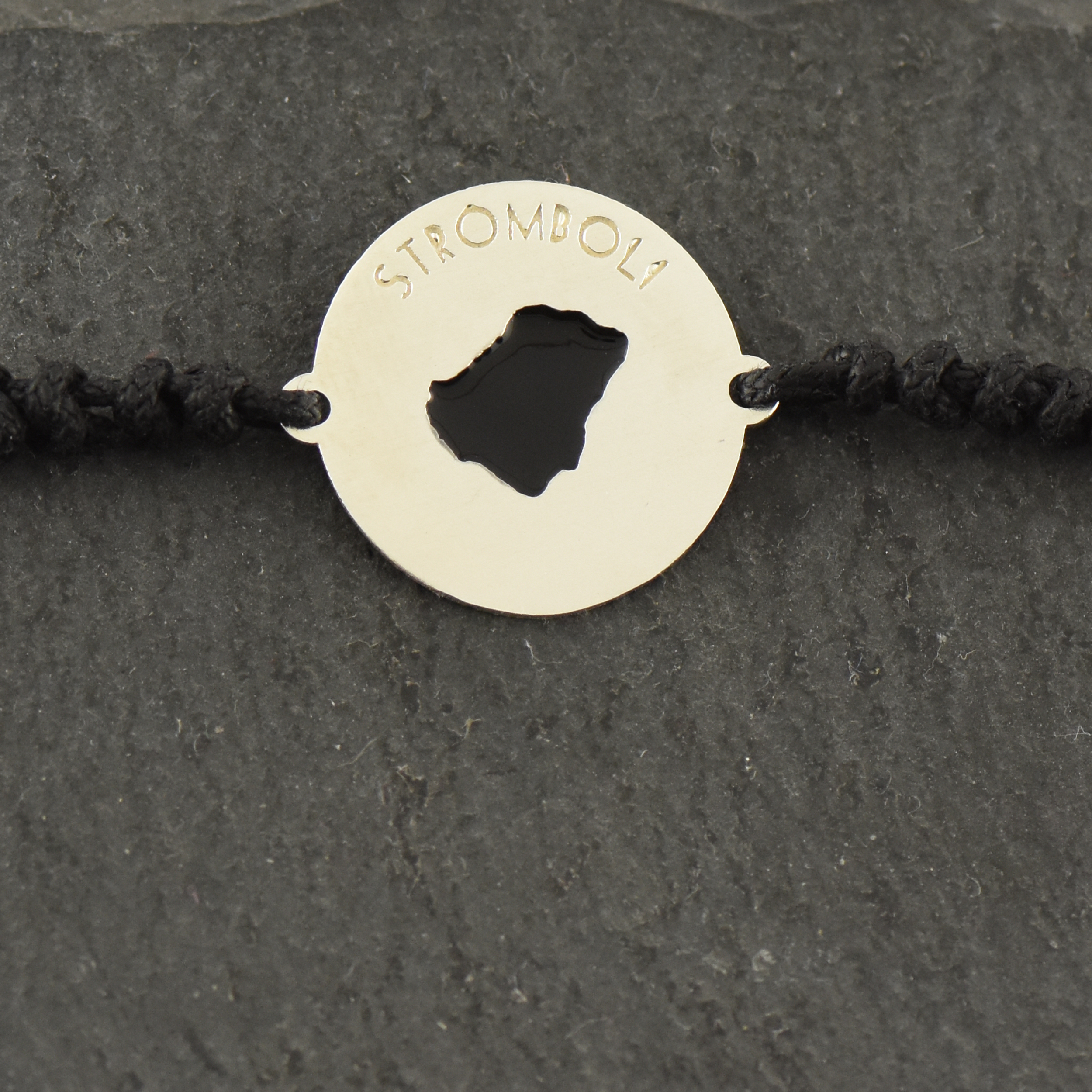 Bracciale Stromboli Smalto Nero Argento 925%