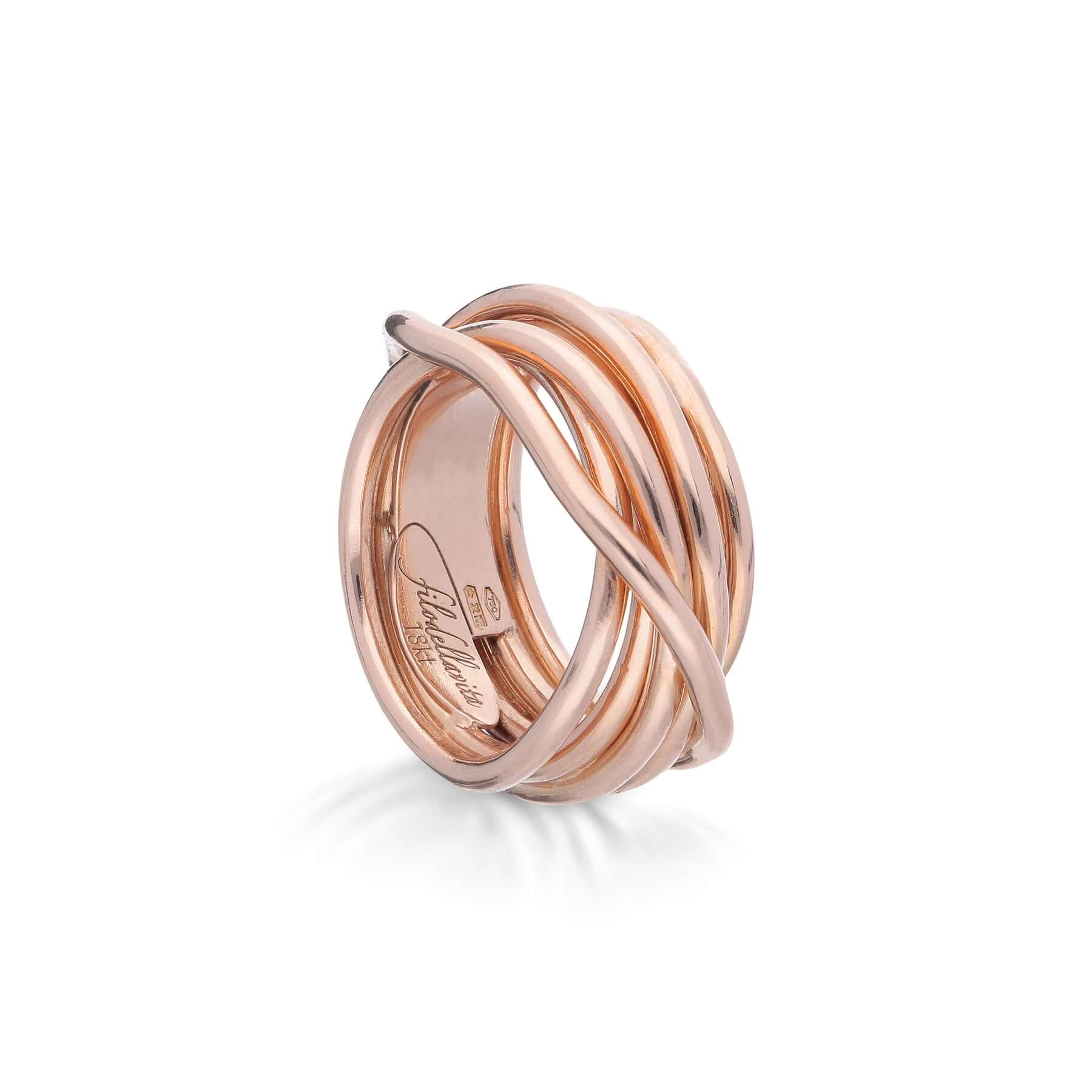 LEDA COLLECTION 7-WIRE SCREWDRIVER RING IN 18KT ROSE GOLD