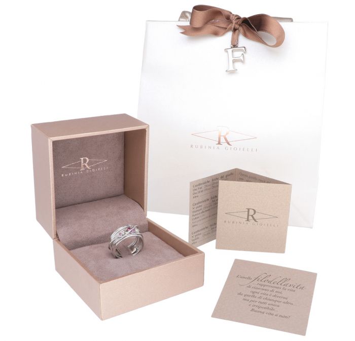 TEN COLLECTION 10-WIRE WHITE GOLD 18KT SCREWDRIVER RING AND RUBIES TEN COLLECTION 10-WIRE WHITE GOLD 18KT SCREWDRIVER RING AND RUBIES