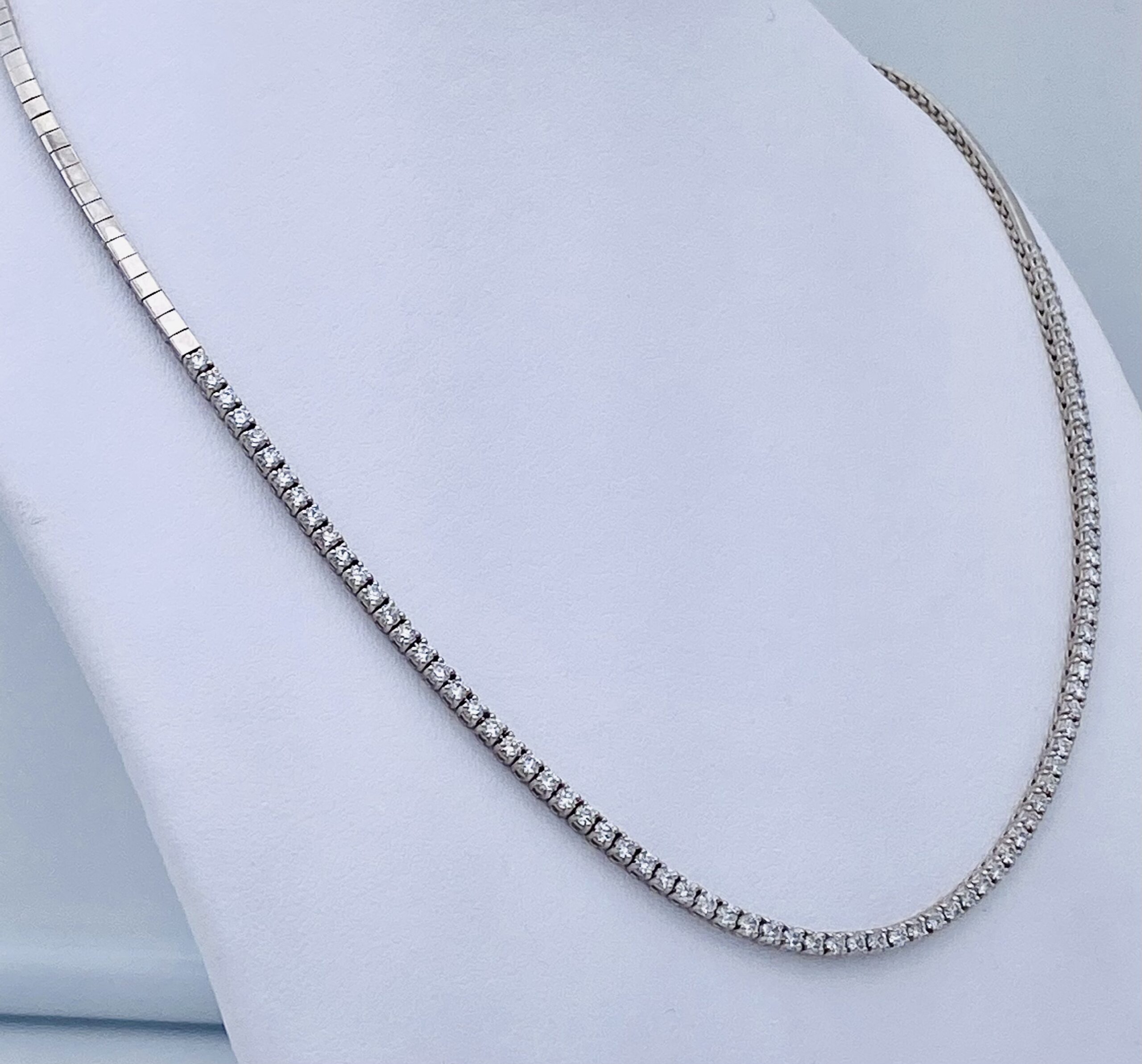 Collane Tennis Oro Bianco Uomo Girocollo Tennis Oro Bianco E