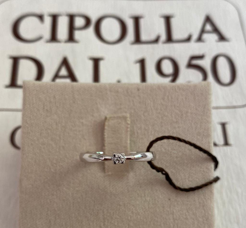 Solitaire ring diamond and white gold ROMANTIC Art. AN1227