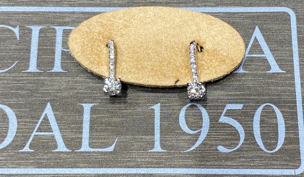 Orecchini diamanti oro bianco 750%