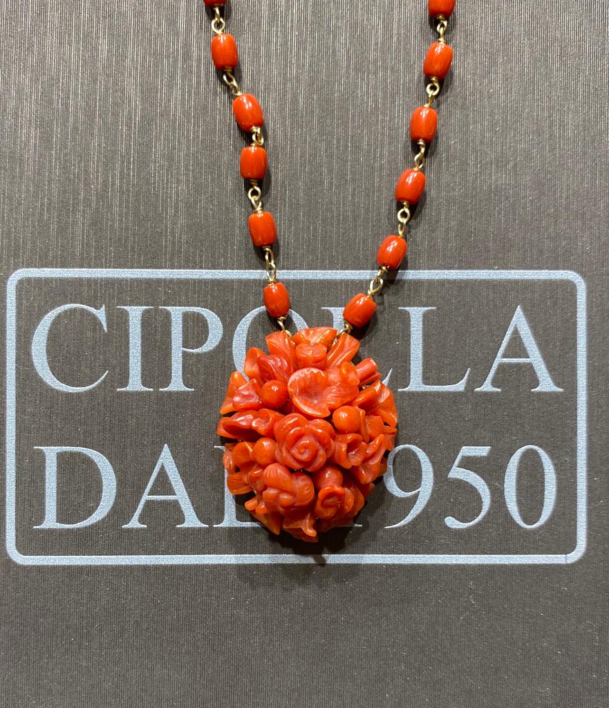 Pendente corallo oro 375% Art. CL-097