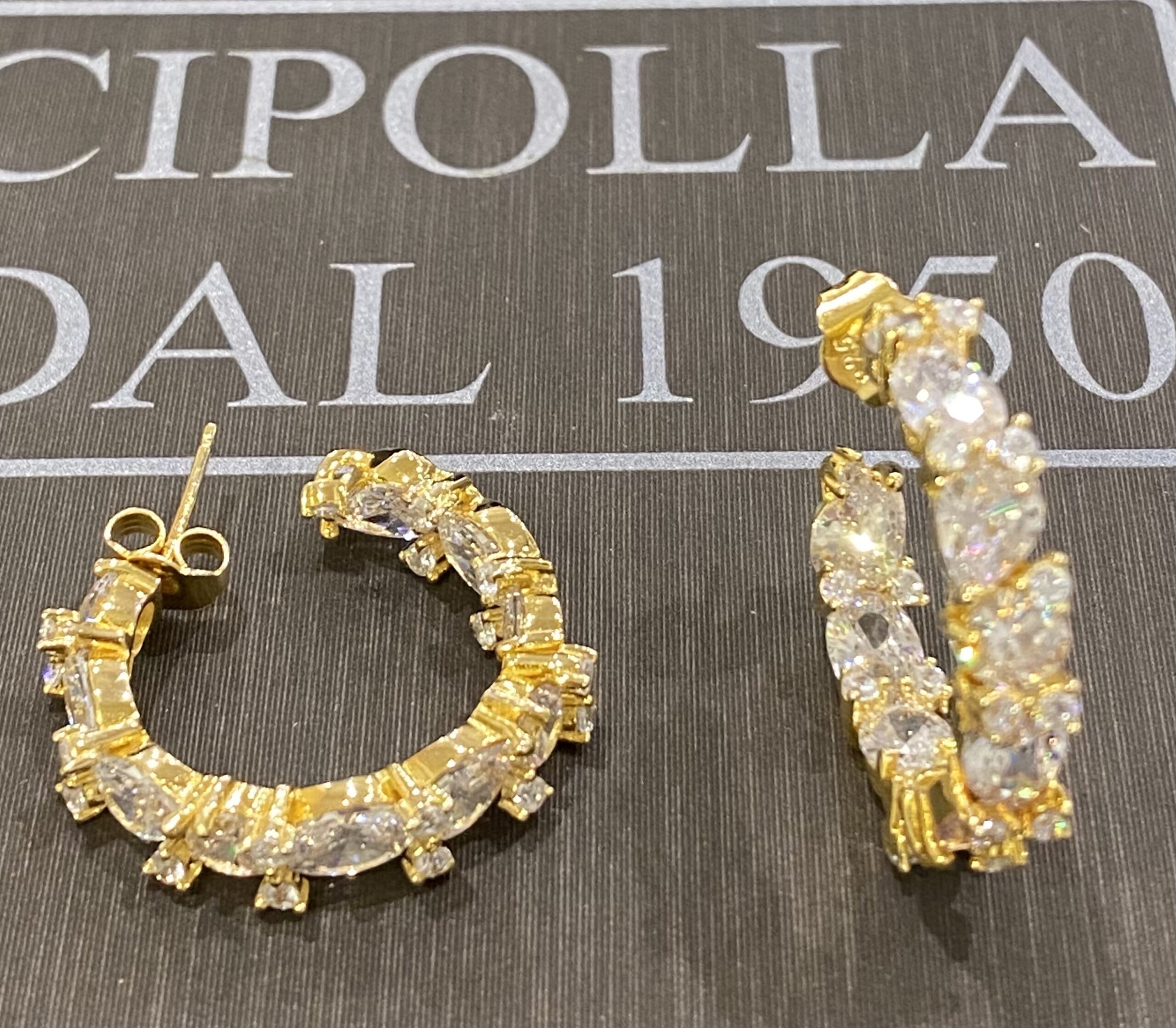 orecchini in argento 925% yellow gold