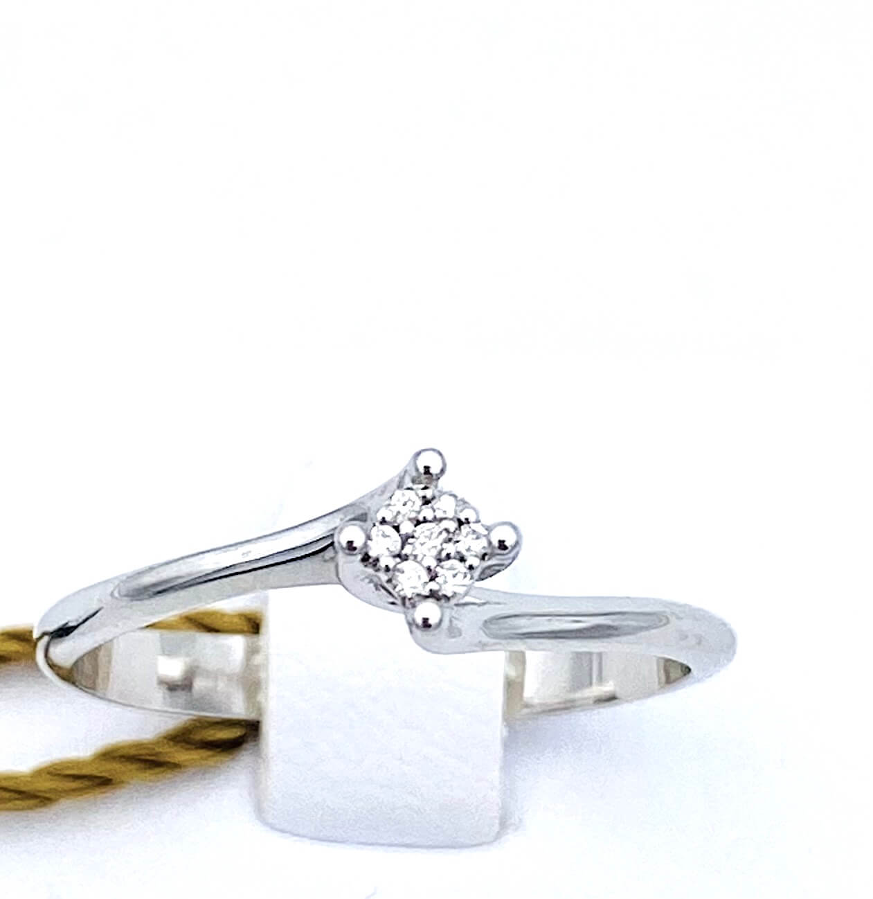 Solitaire Ring CUPID White Gold and Diamonds Art.AN1792