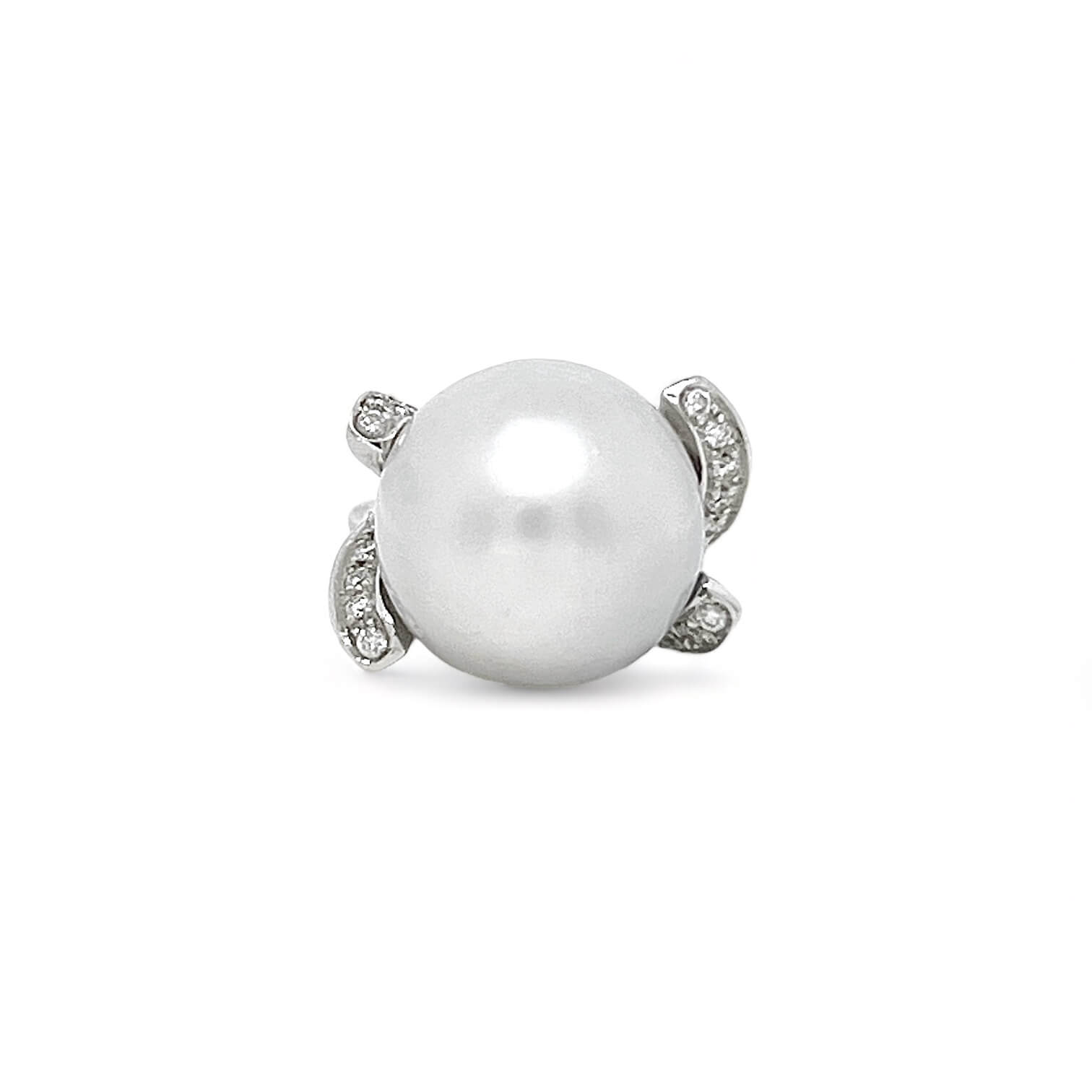 PEARL GOLD RING AUSTRALIA AND DIAMONDS ART. CODE A89