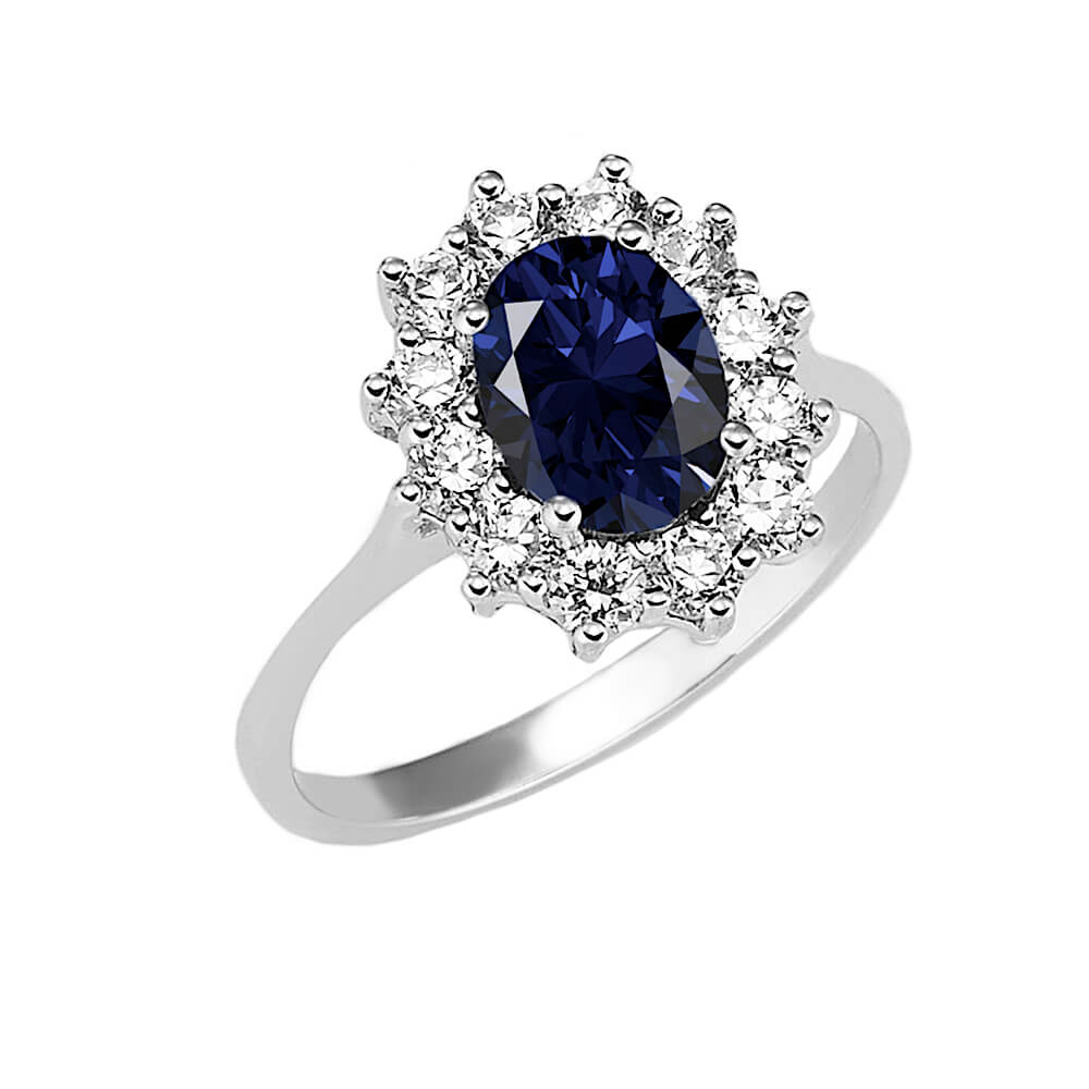 RING IN WHITE GOLD – SAPPHIRE AND DIAMONDS ART. CODE AN1343
