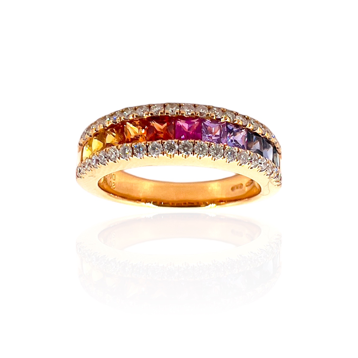 Anello Rainbow zaffiri e diamanti art. RF0027FS-02