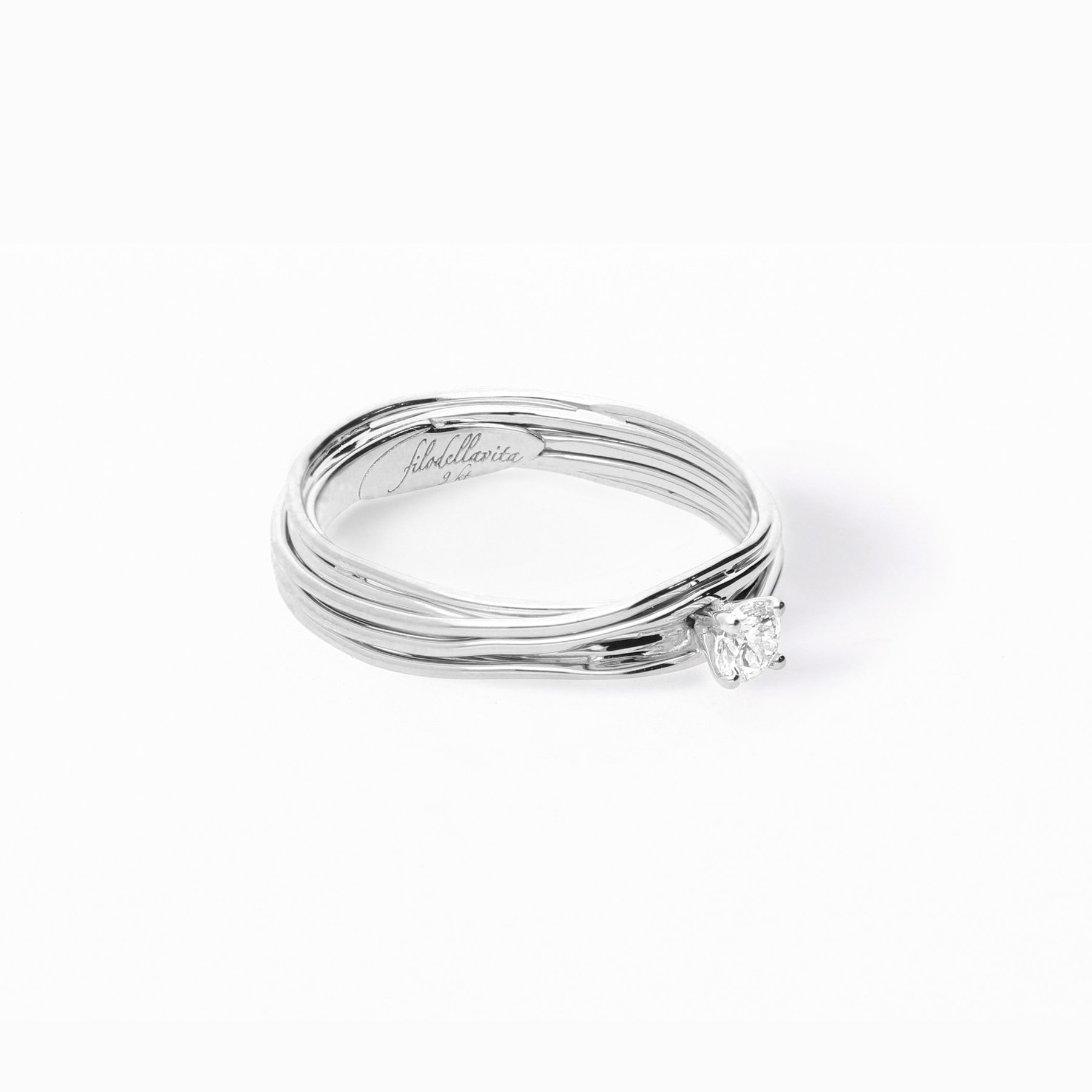 Filodellavita Solitario 7 fili in Oro Bianco 9kt-gioielleria