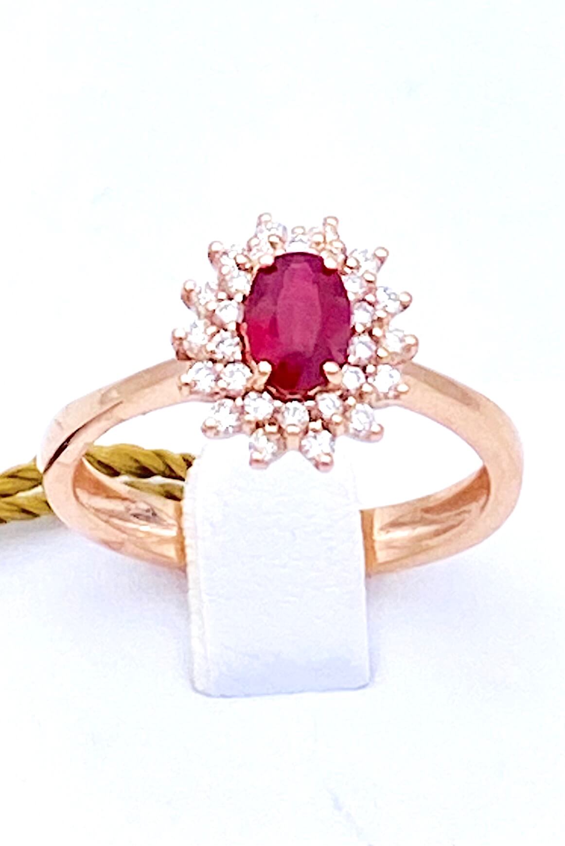 Anello rubino e diamanti oro rosa BON TON art.AN2399