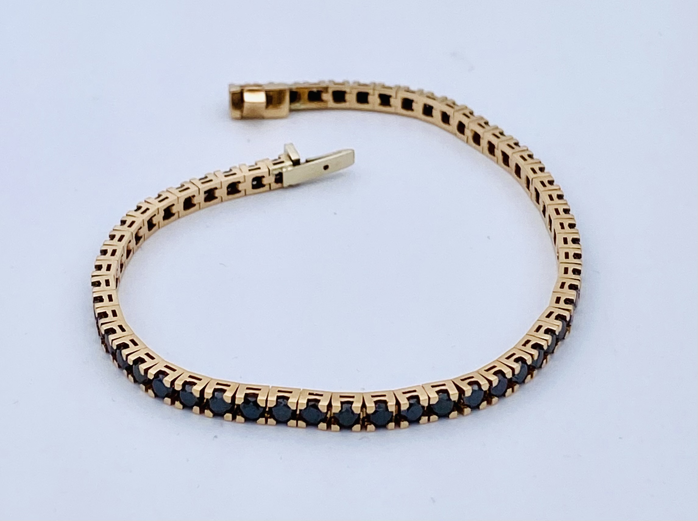 Bracelet Tennis Black Diamonds Rose Gold Art. BR066-1