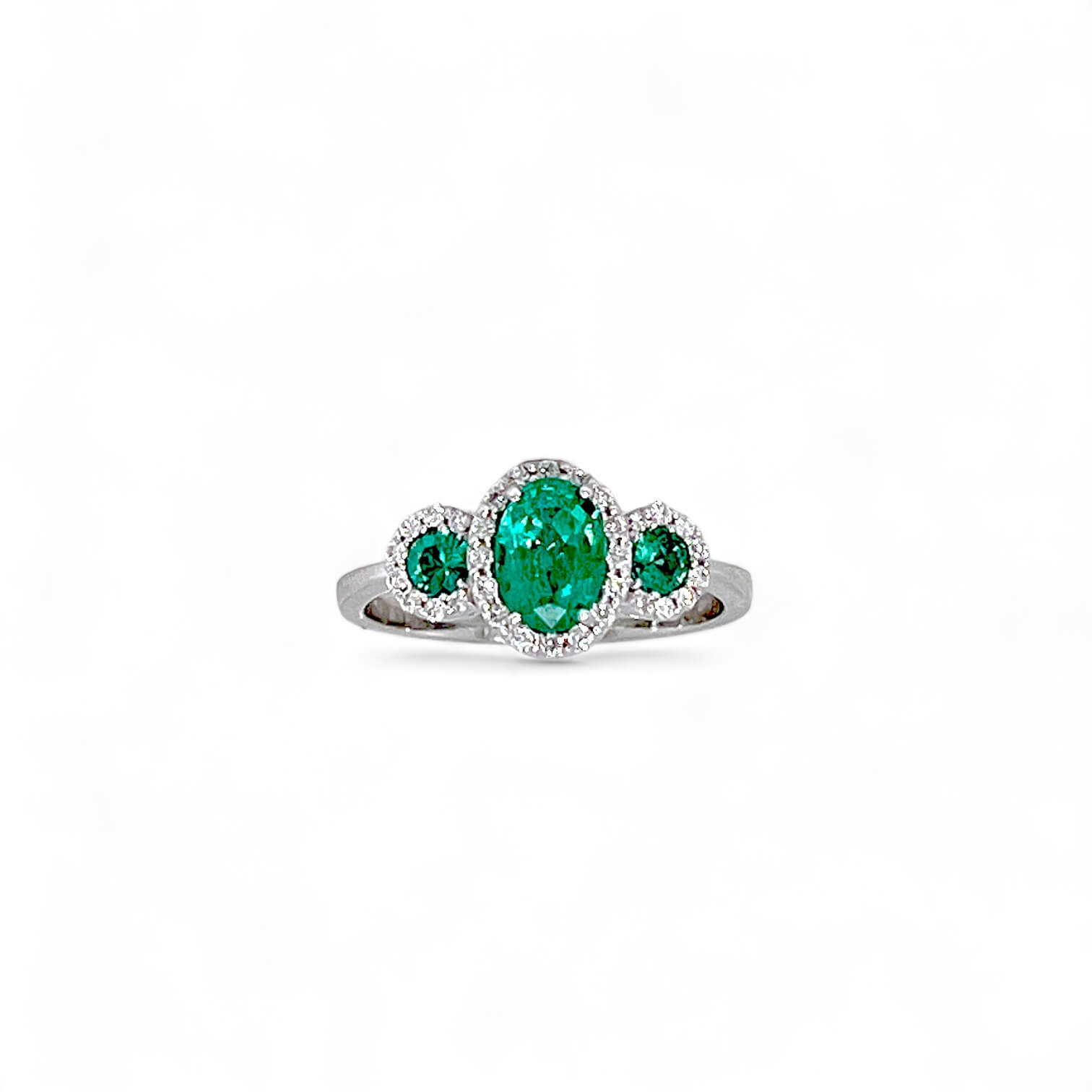 Anello trilogy smeraldi e diamanti BELLE EPOQUE Art. AN2534