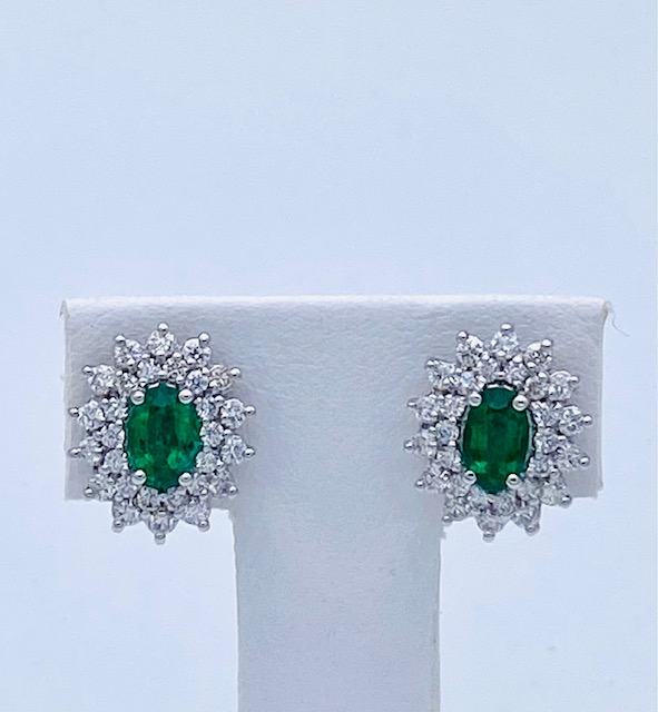 Orecchini smeraldi diamanti e oro BON TON  Art.OR1288