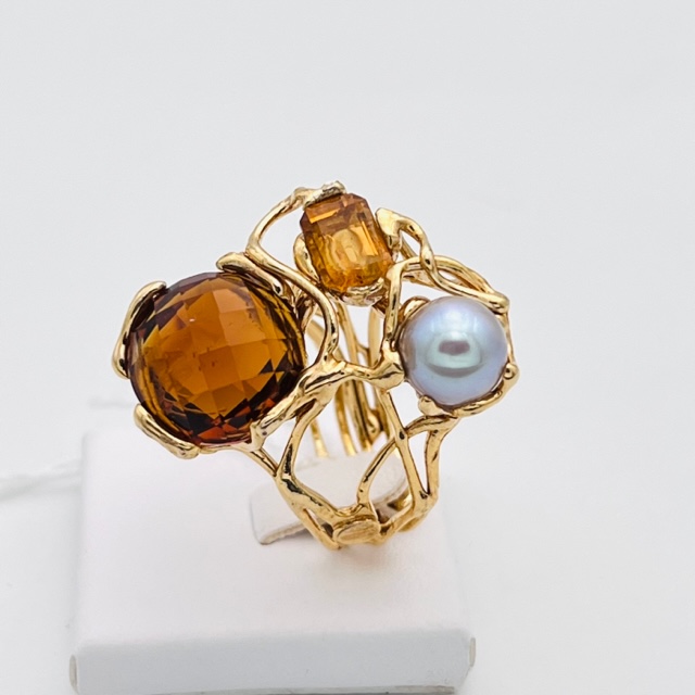 Anello perla  argento 925% quarzo Art. ARARPP1