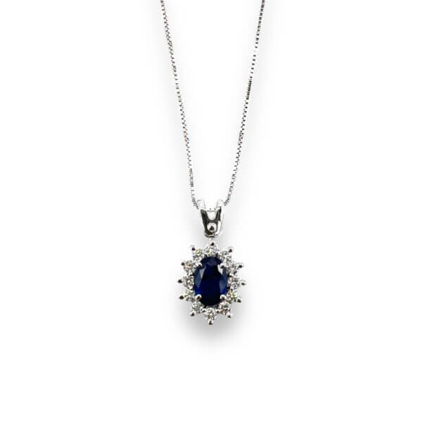 Girocollo zaffiro oro  e diamanti BON TON  Art. CD623