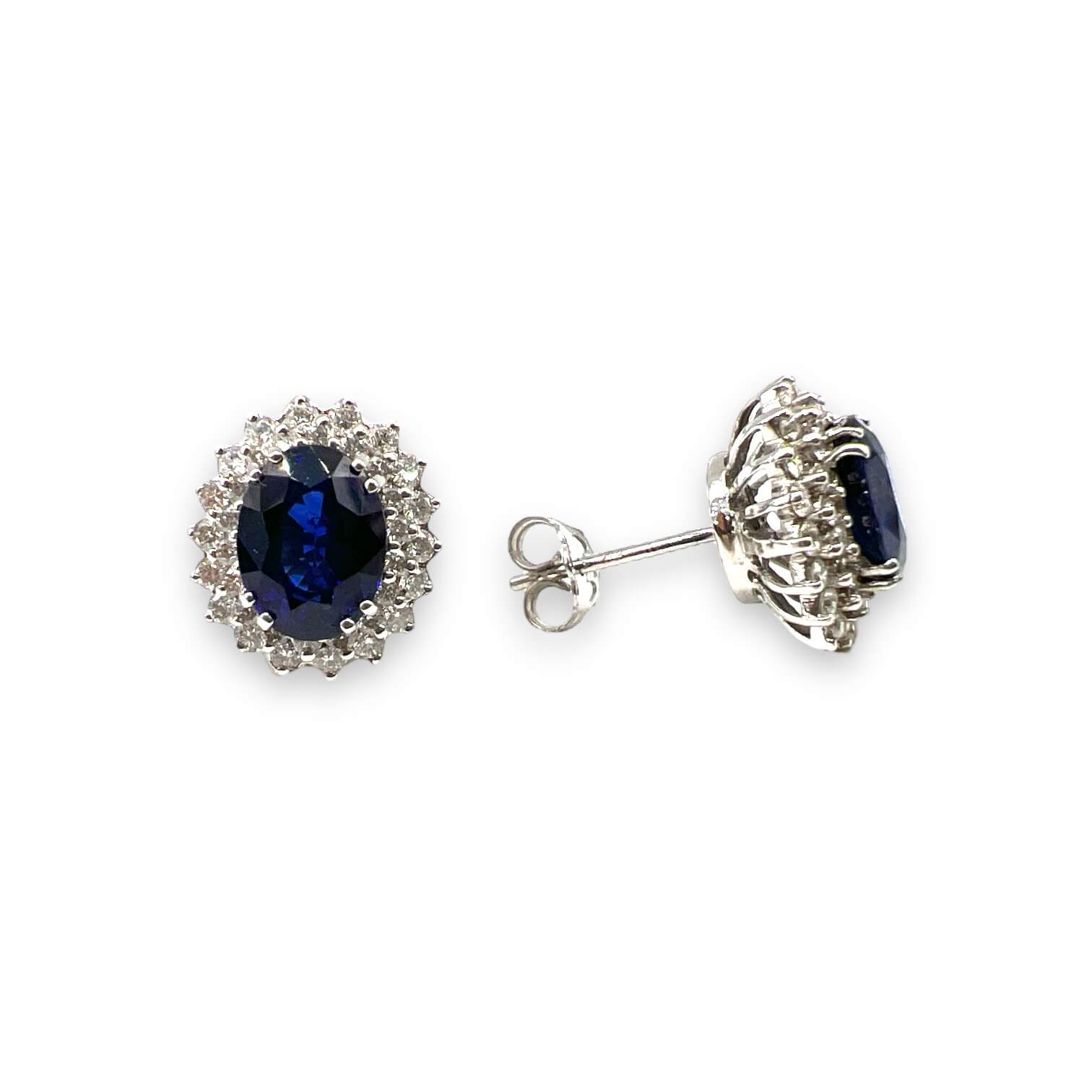 Blue sapphire earrings white gold BON TON Art. OR 520