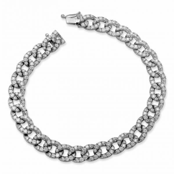 Bracciale diamanti oro bianco 750% maglia grumette Art. 3346469 Bracciale diamanti oro bianco 750% maglia grumette Art. 3346469