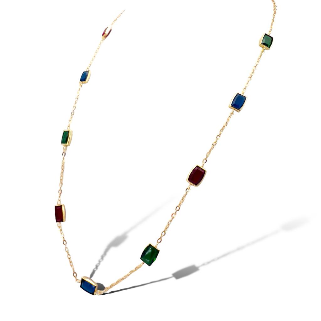 Collana girocollo catena con quarzi, Art. MAS011