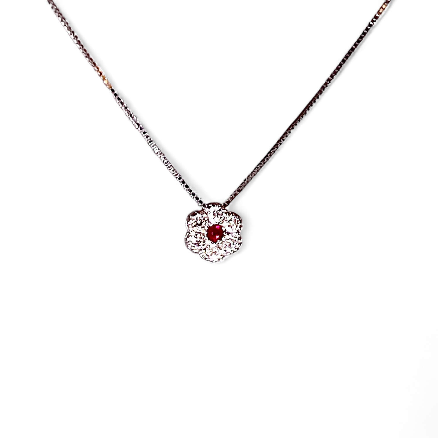 Pendente  Fiore con rubino e diamanti BELLE EPOQUE art. CD804-2
