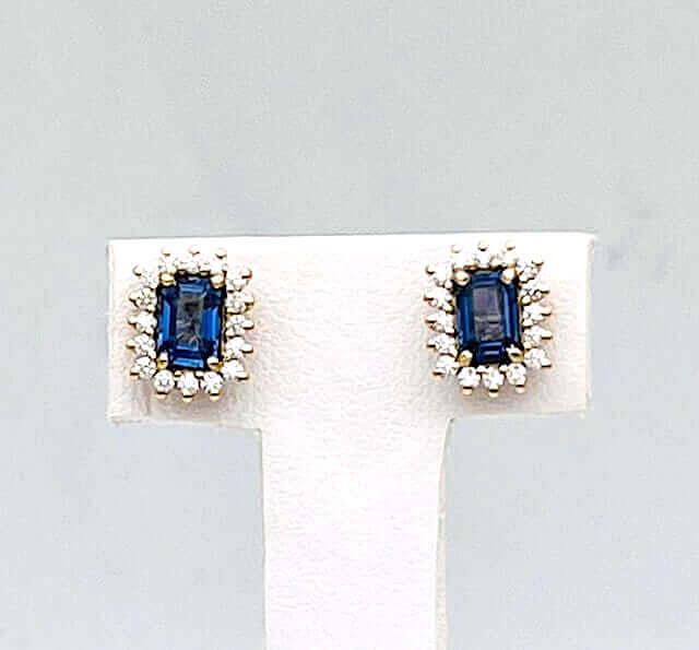 BELLE EPOQUE Gold Diamond Sapphire Earrings Art.ORZAG1