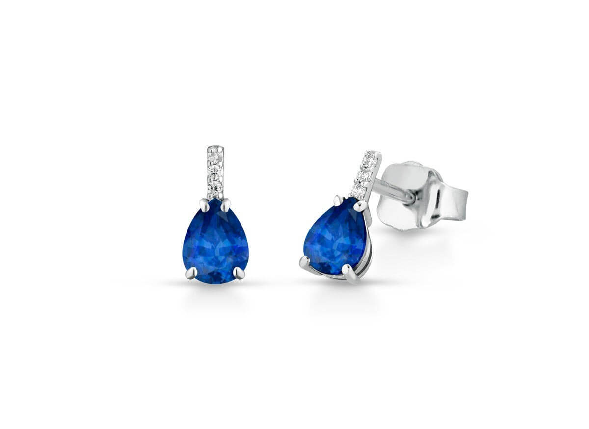 Sapphire Earrings Blue Gold and Diamonds GEMS Art. 233123