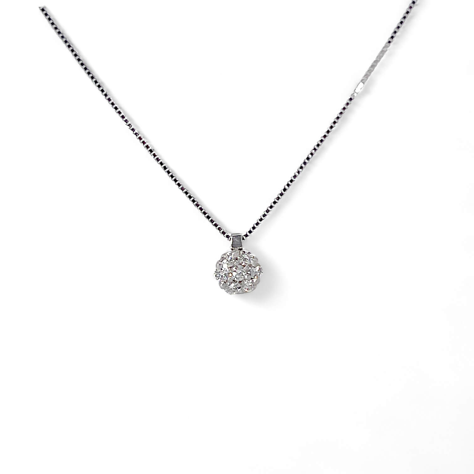 Girocollo punto luce di diamanti oro bianco FIORE art. CD292-8