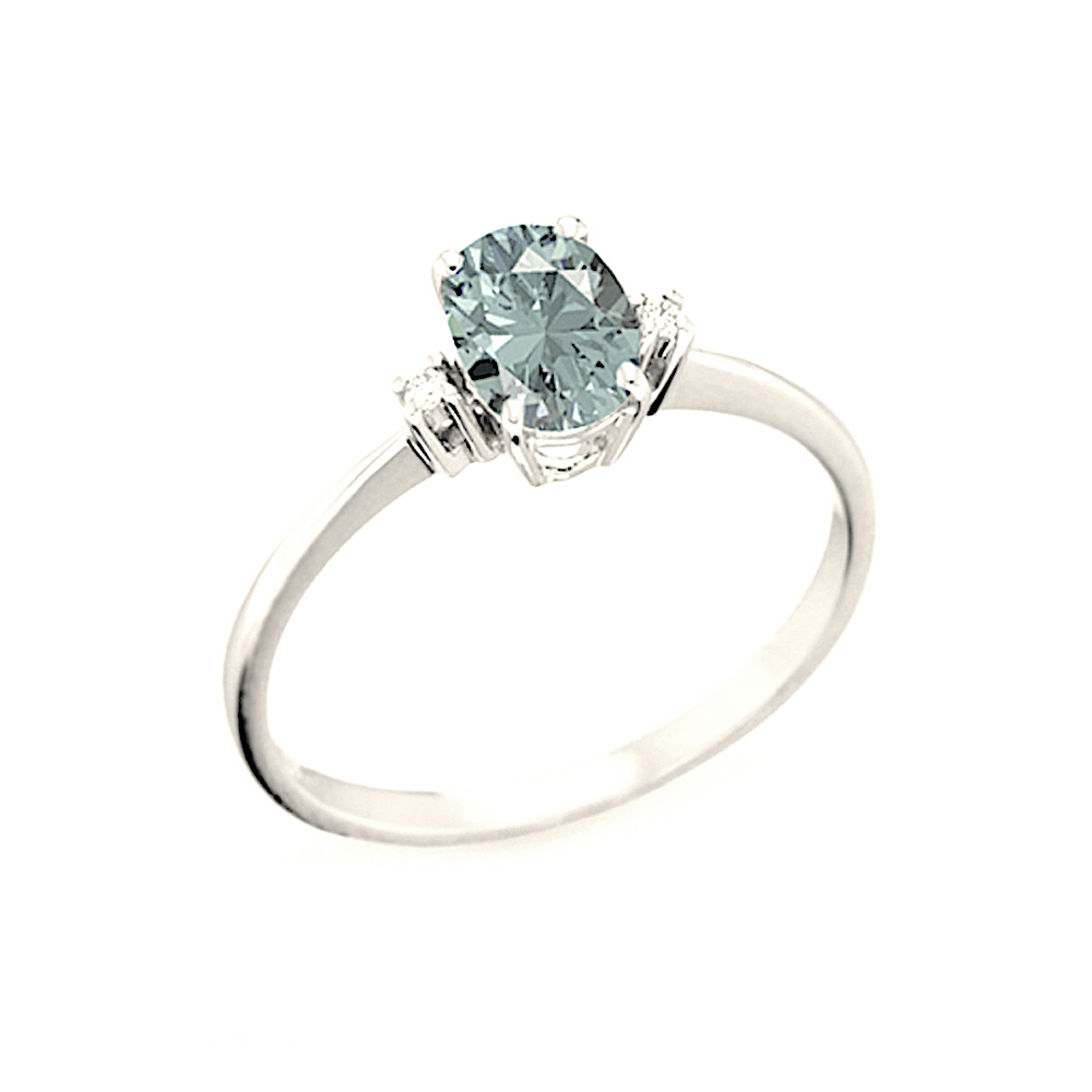 Anello acquamarina diamanti oro bianco BON TON Art. AN2463