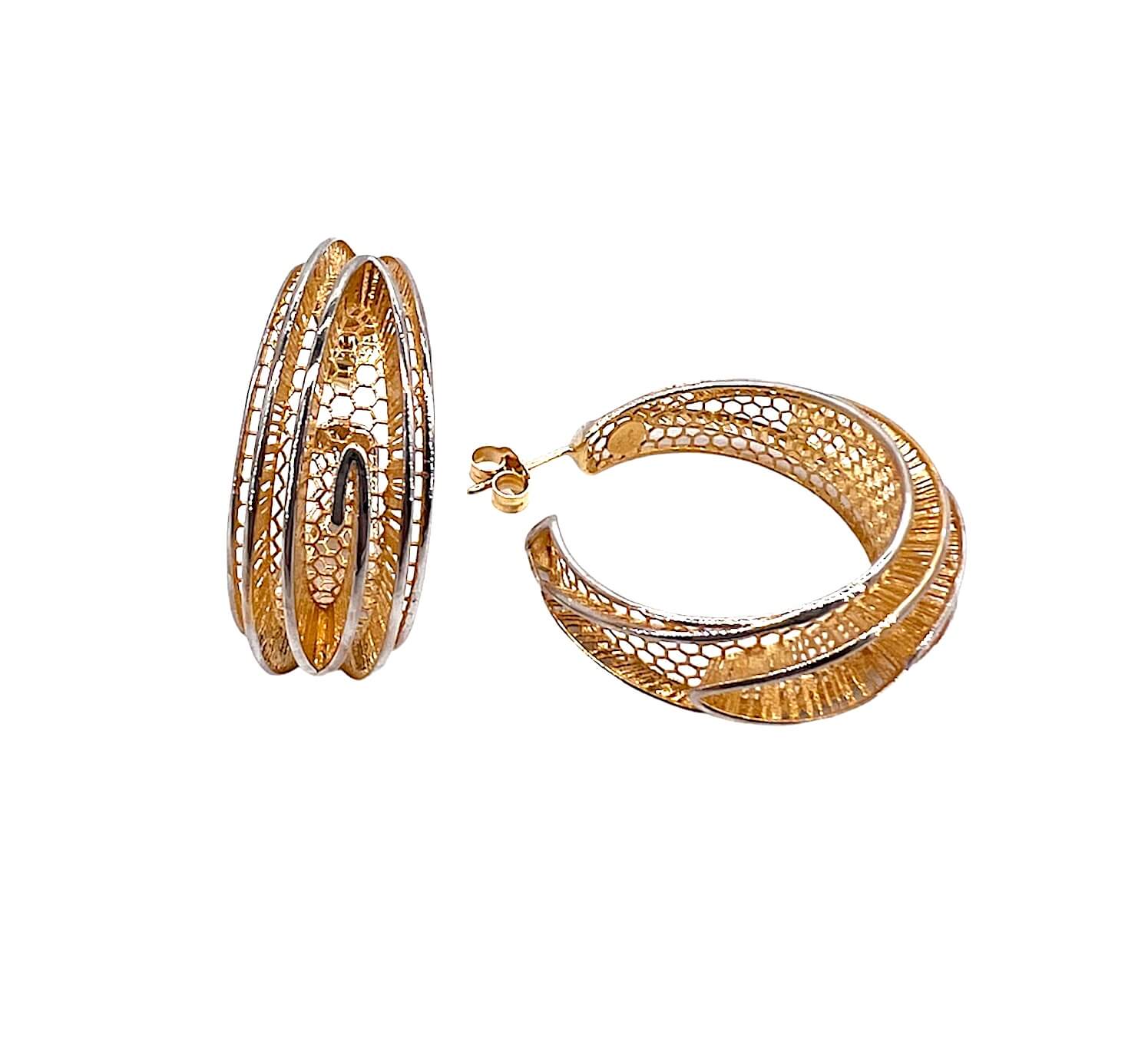 Orecchini cerchio filigrana oro giallo Art. AD2170