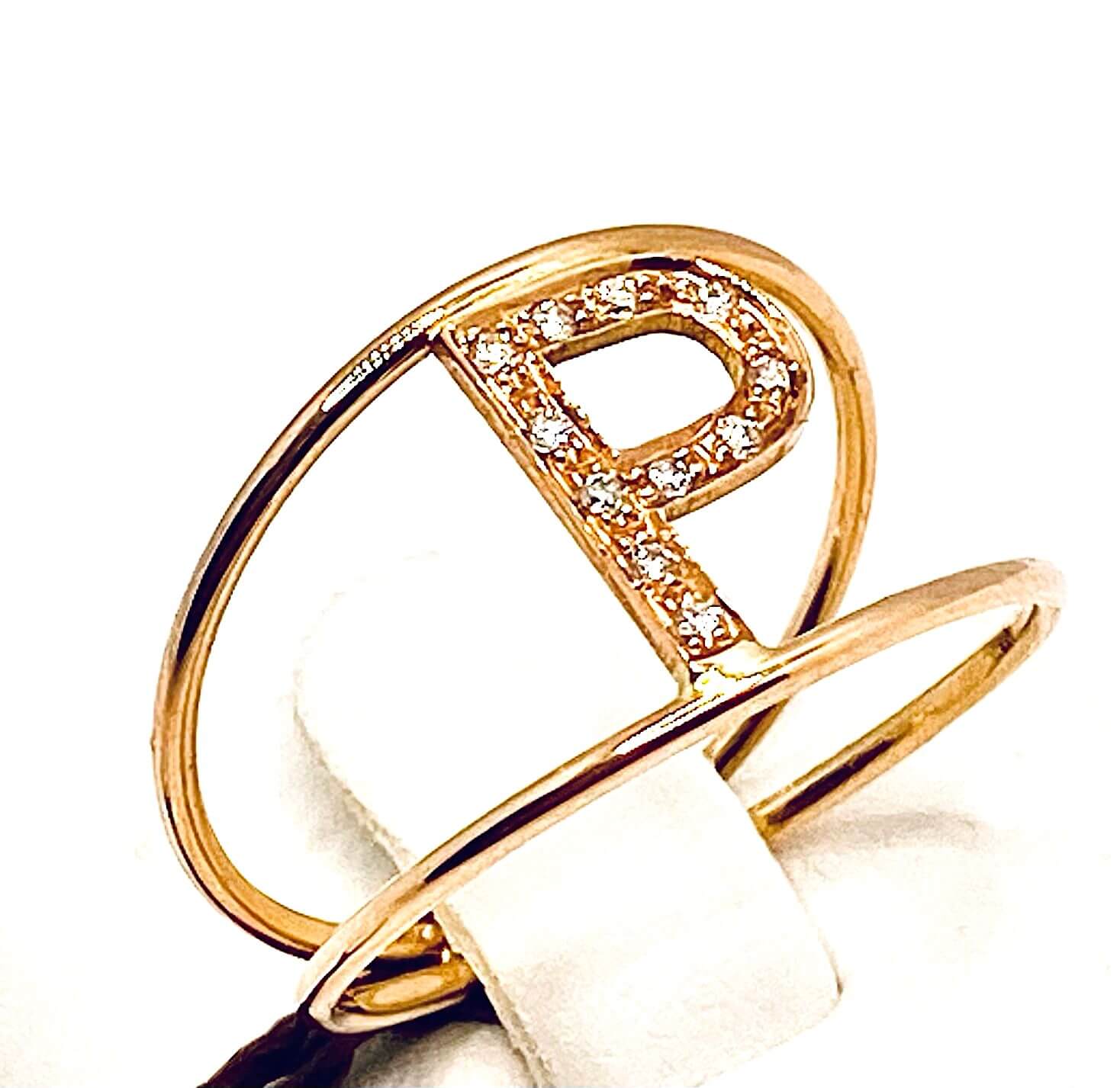 Initial rose gold ring art.AN-P RR