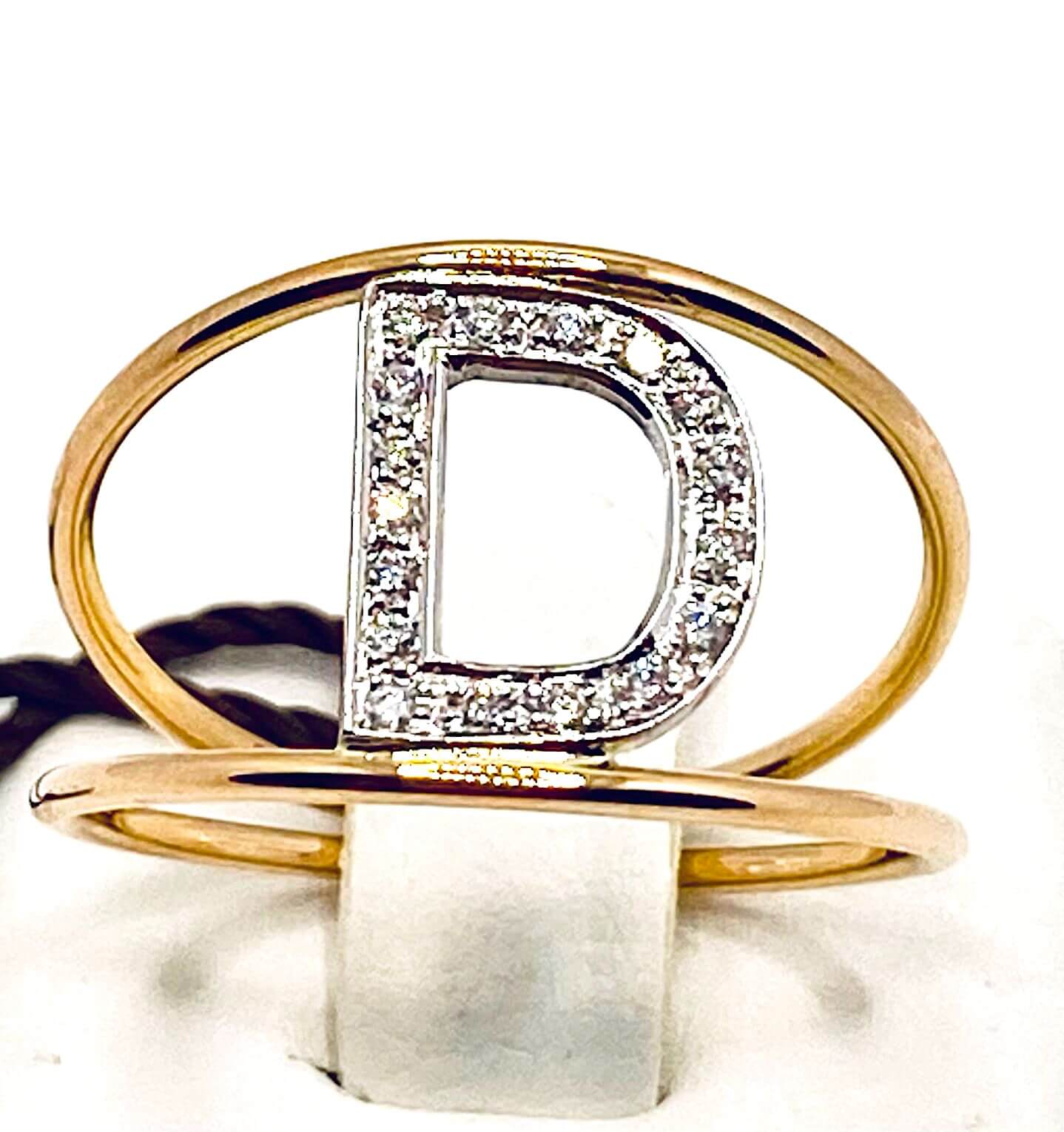 Anello iniziale in oro rosa art.AN-D R