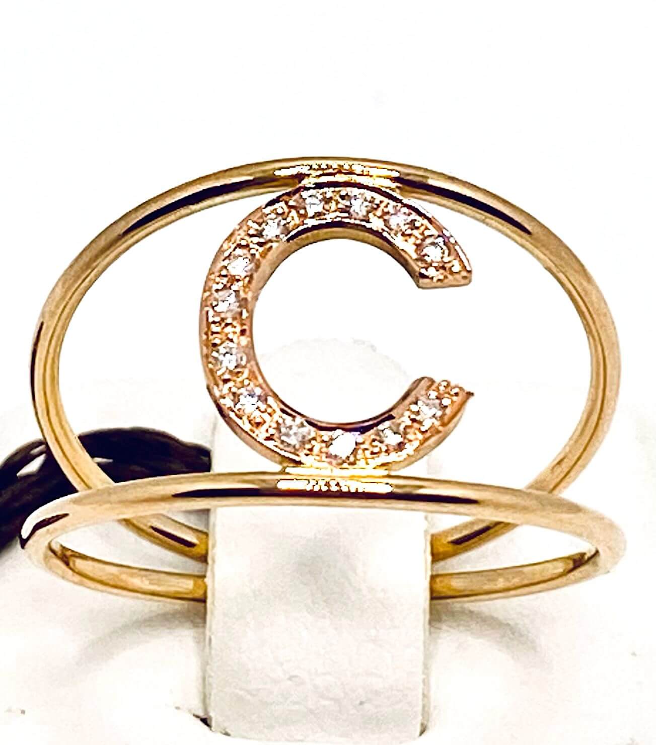 Anello iniziale in oro rosa art. AN-C R