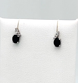 Earrings with sapphires and diamonds white gold 750 % Art.OR1004