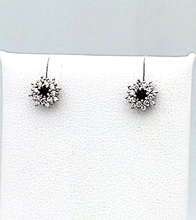 Earrings with sapphires diamonds gold BON TON ART.OR1445