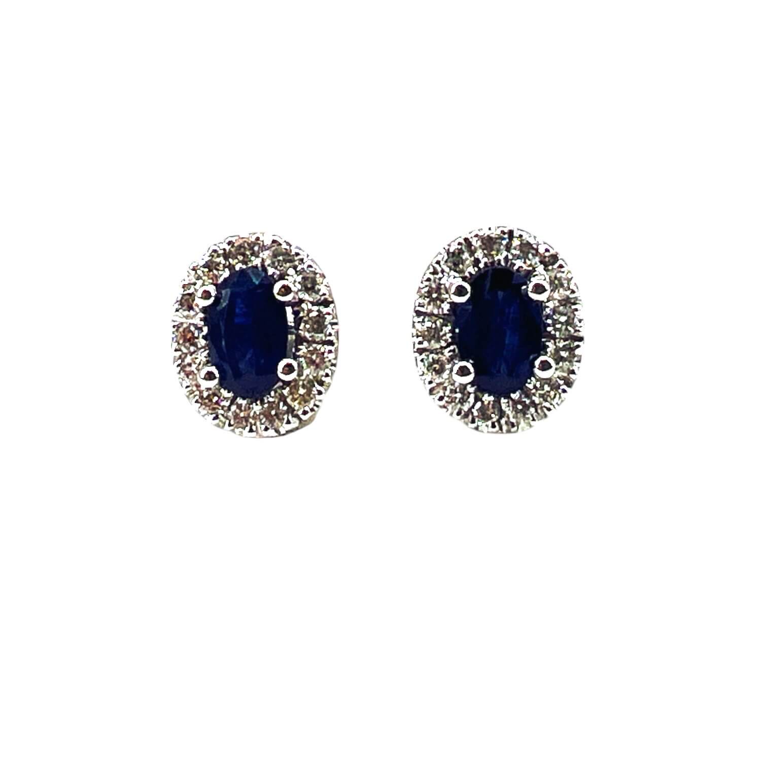 Earrings with sapphires and diamonds white gold 750 % Art.OR1440