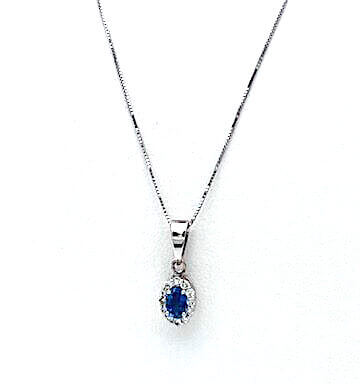 Girocollo zaffiro oro  e diamanti BELLE EPOQUE Art.CD1039