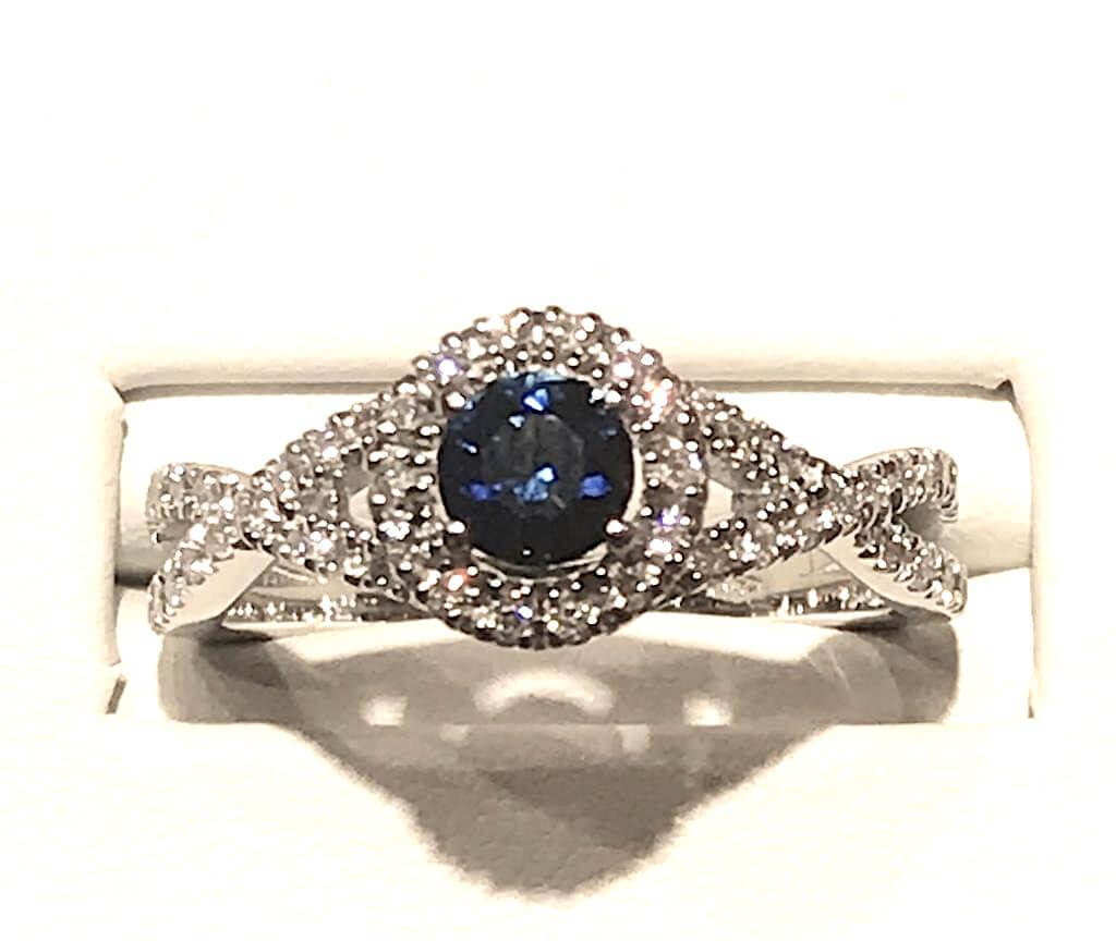 ANELLO ORO ZAFFIRO E DIAMANTI BELLE EPOQUE ART. AN906