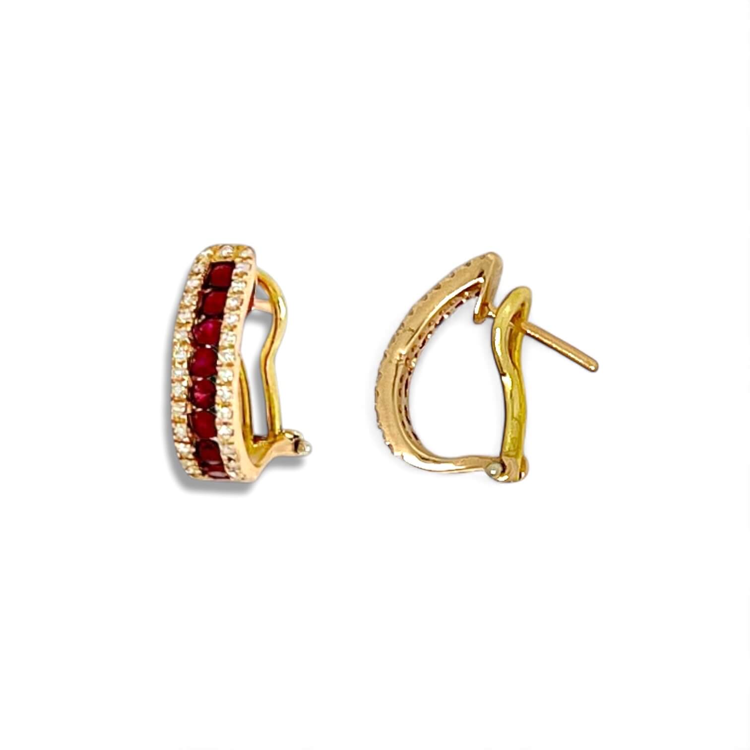 Orecchini rubini diamanti oro rosa Art.OROR1446