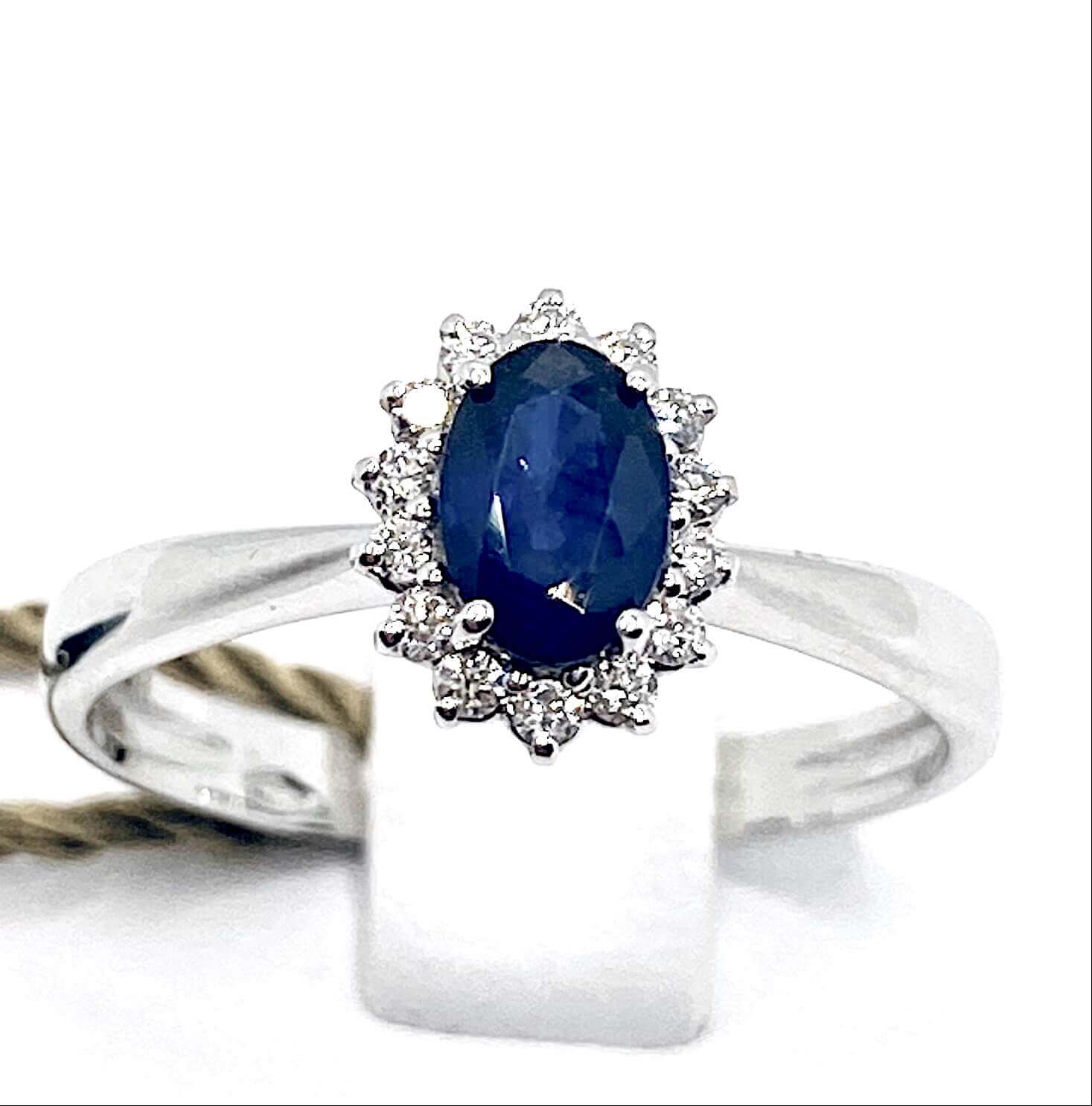 Anello con zaffiro e diamanti BON TON art. AN1659-1