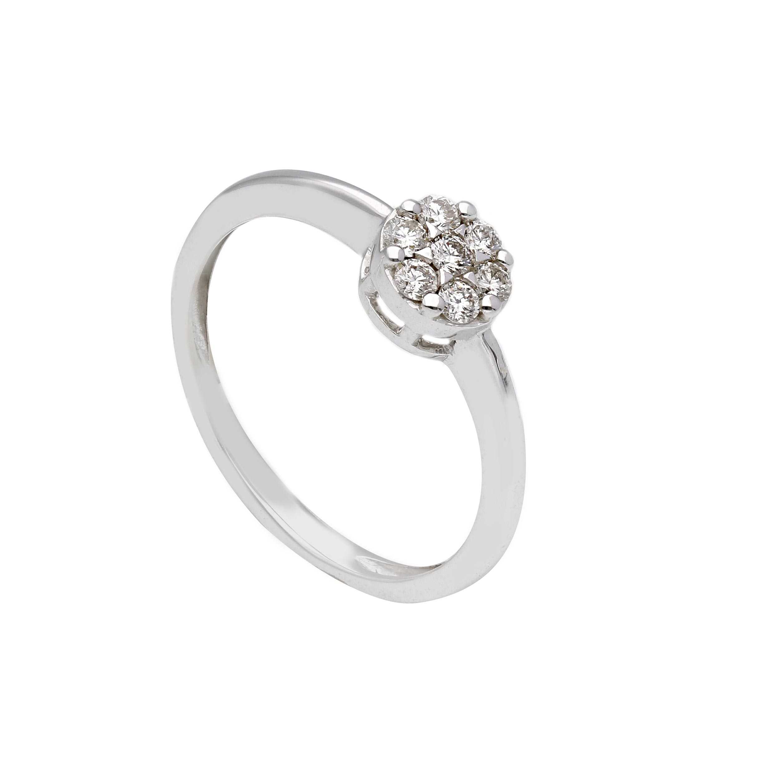 Solitaire ring pavè diamonds gold DROPS OF LIGHT ART. 141153