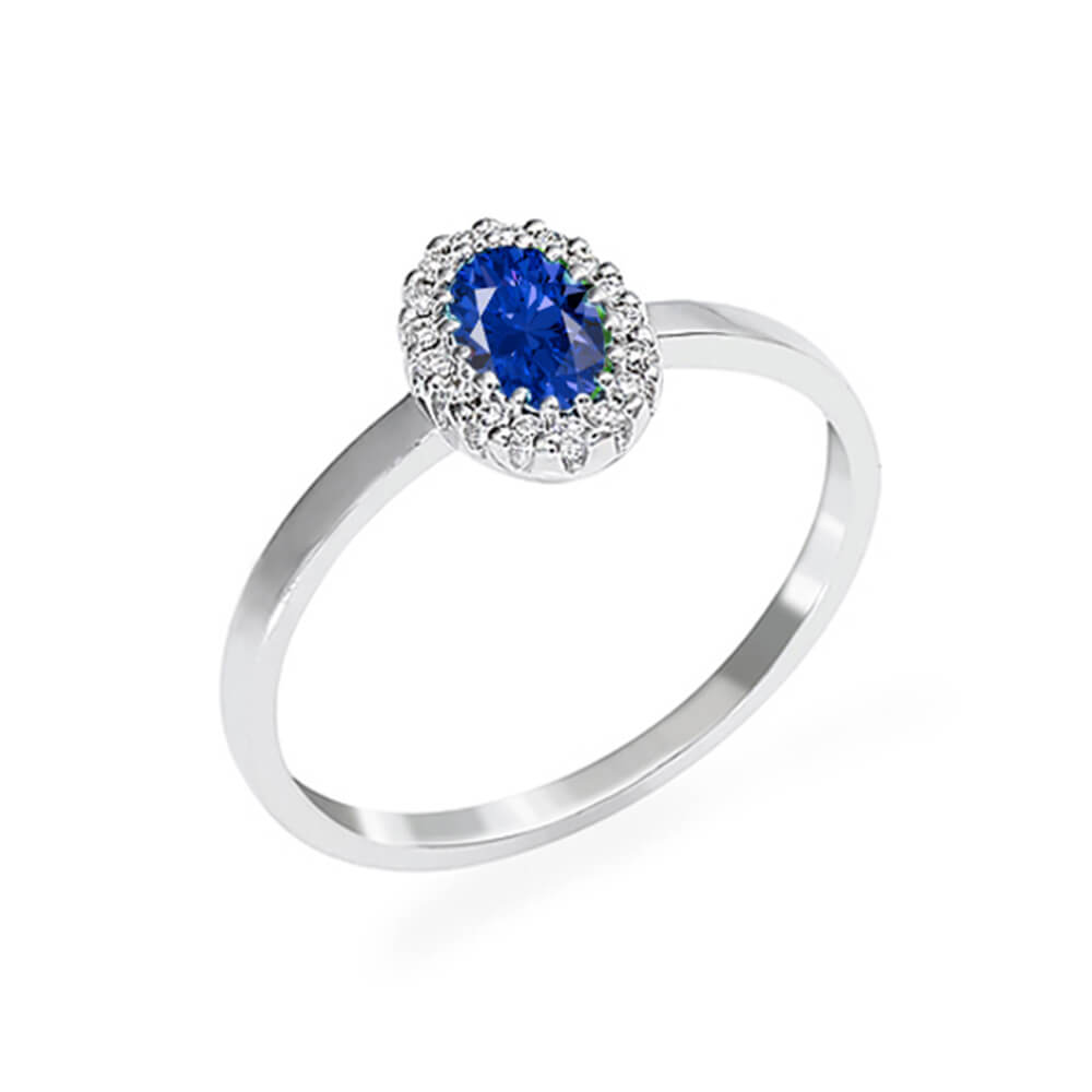 Anello zaffiro blu e diamanti  BON TON Art. AN2665