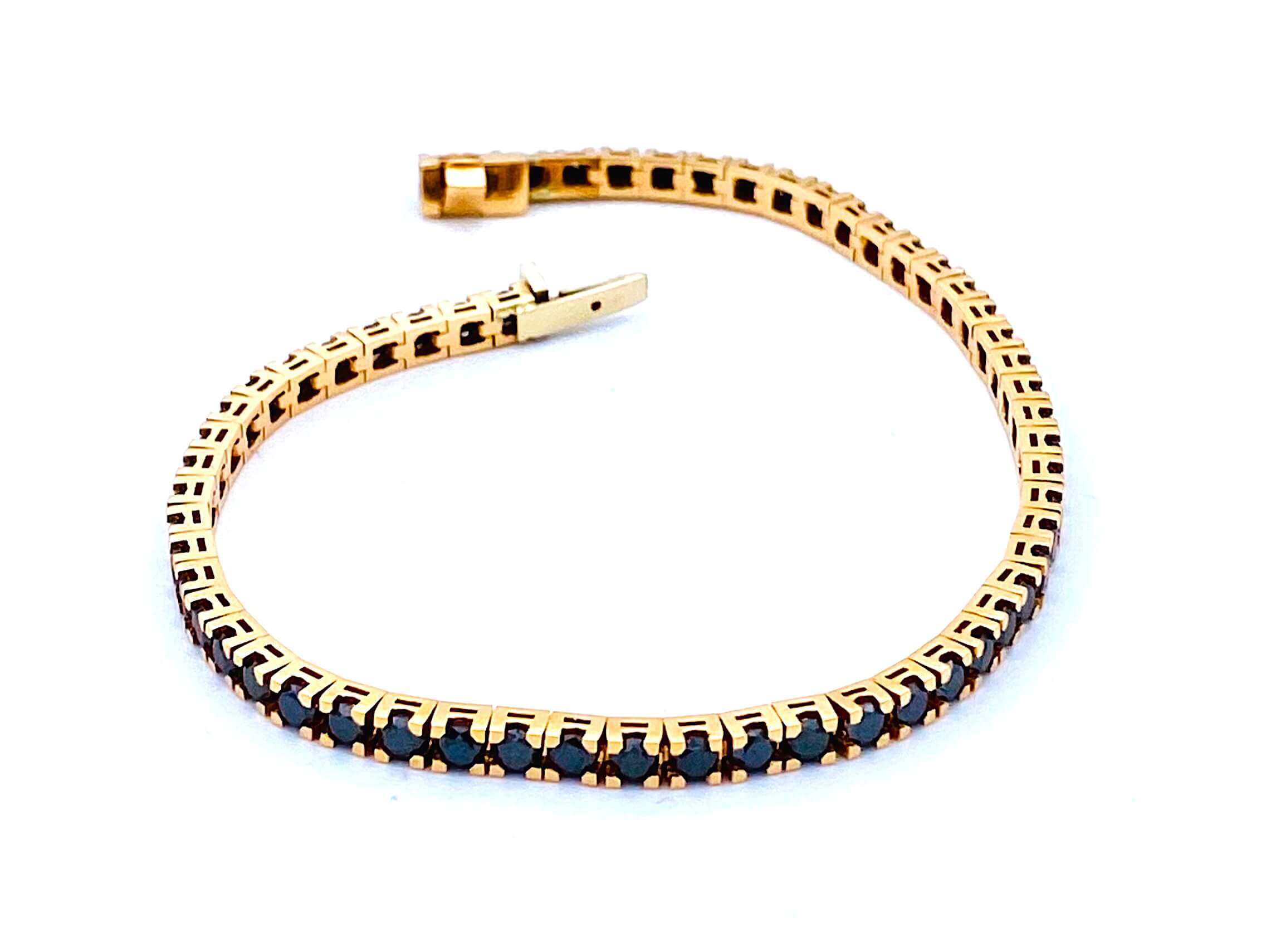 Bracciale Tennis Diamanti Neri Oro Rosa Art. BR066-1