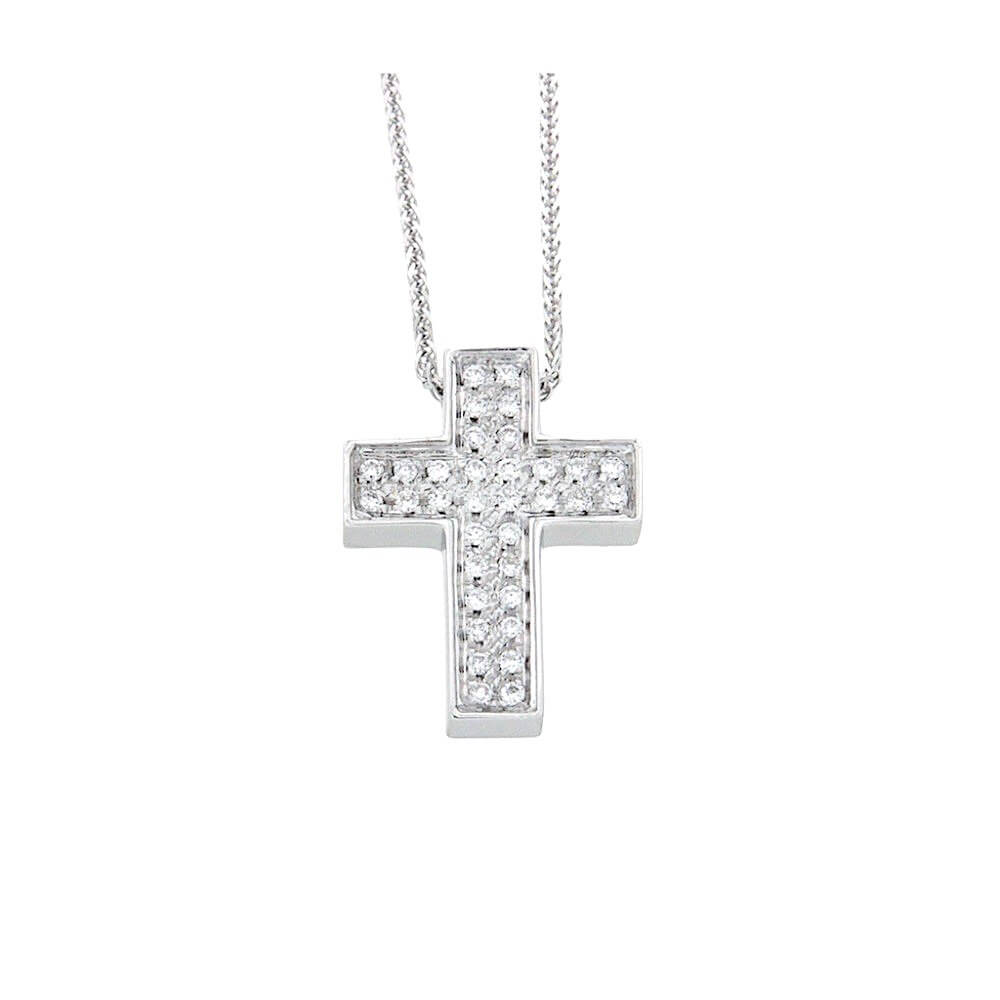 White gold cross pendant 750 % and diamonds Art.GR377-1