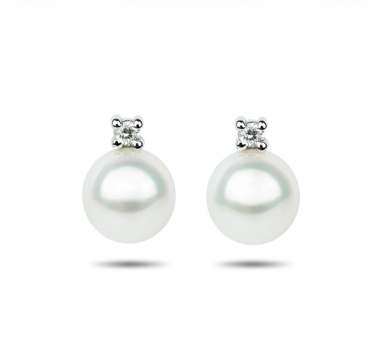 Orecchini perle oro bianco e zircone art. ORPE12