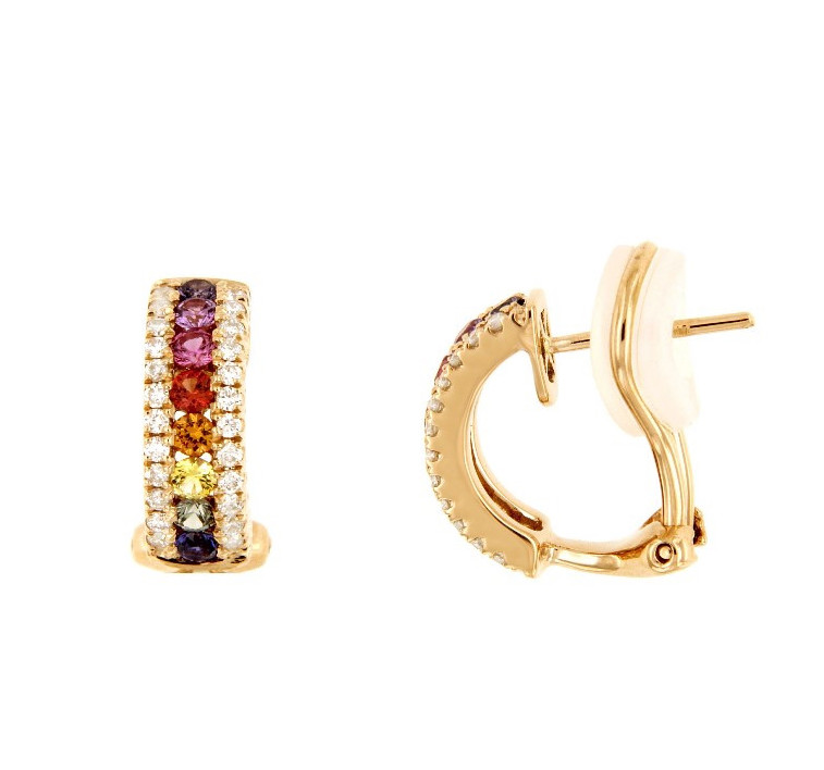 Orecchini  veretta oro zaffiri e diamanti Rainbow art.IME1281RW
