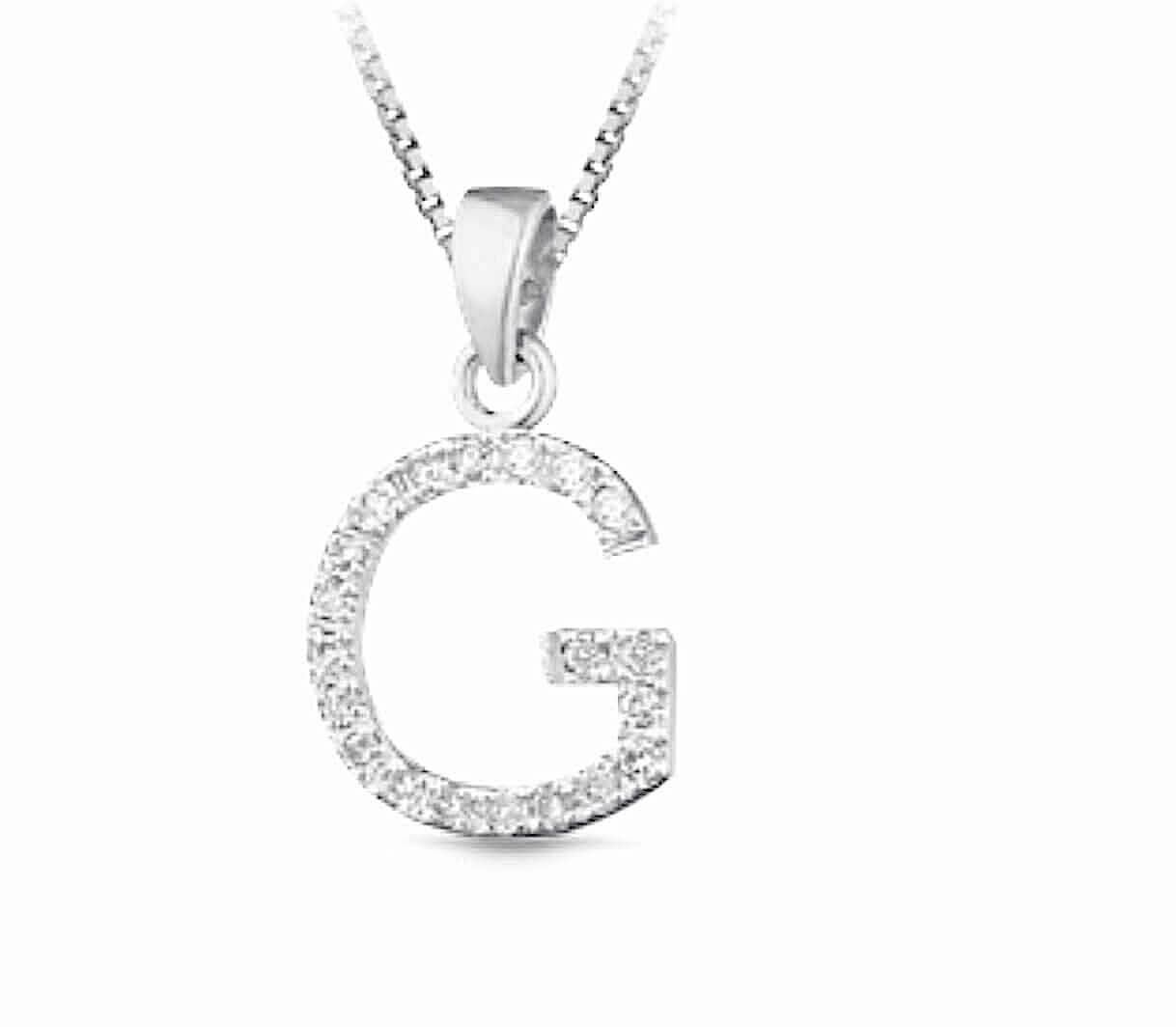 Pendente iniziale G in oro bianco e diamanti Art. LETT-G