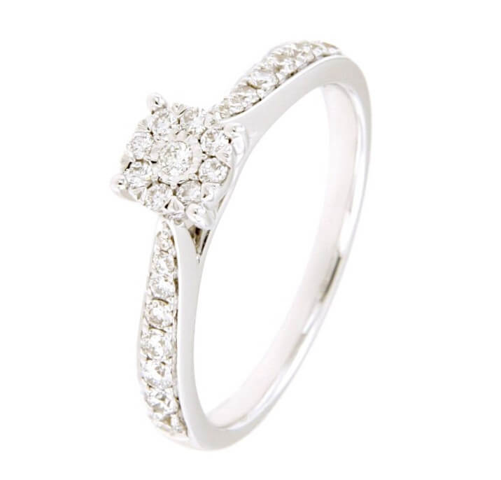 Anello solitario oro e diamanti ABBRACCI Art.bs30165r52