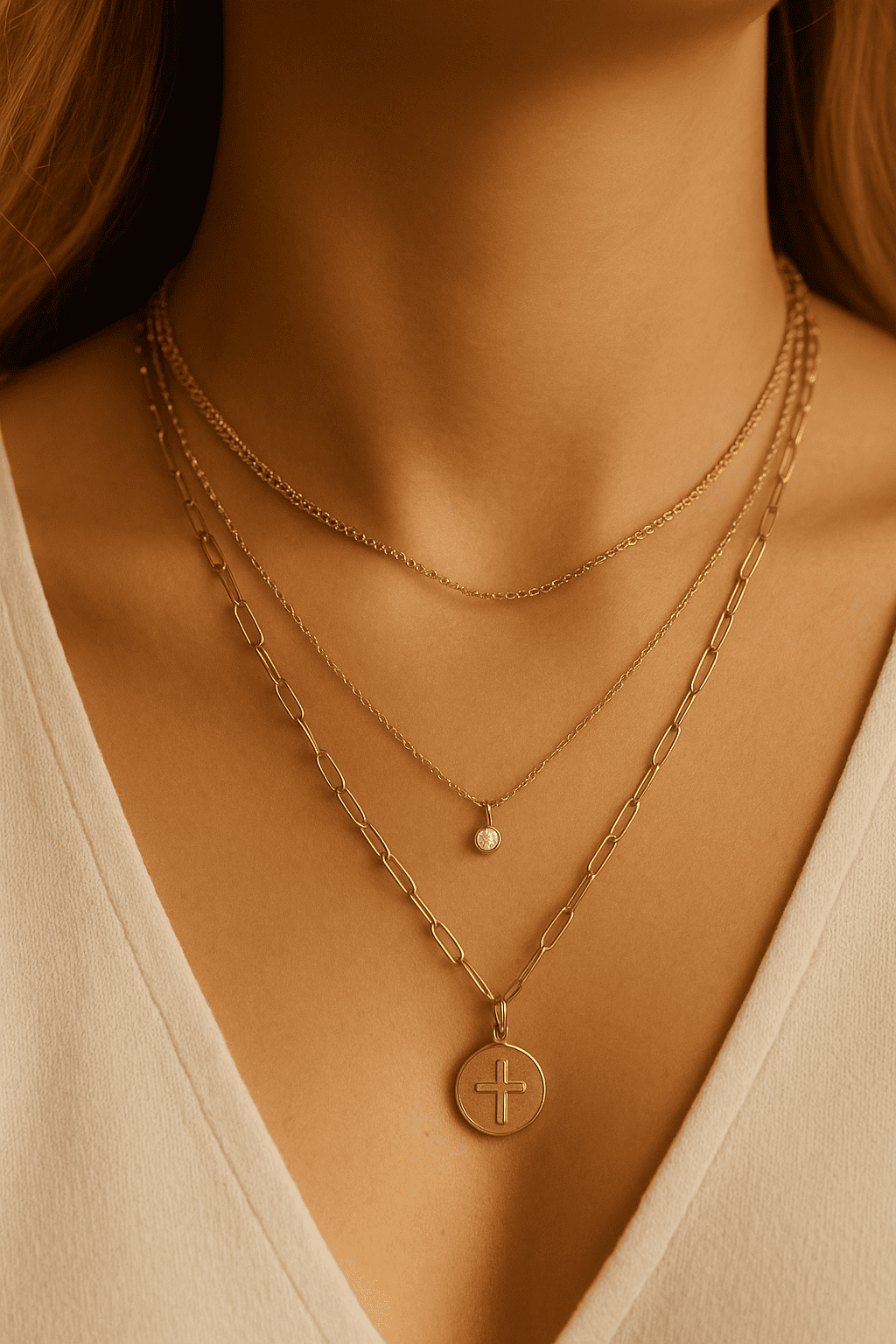 Come indossare più collane insieme: il fascino del layering