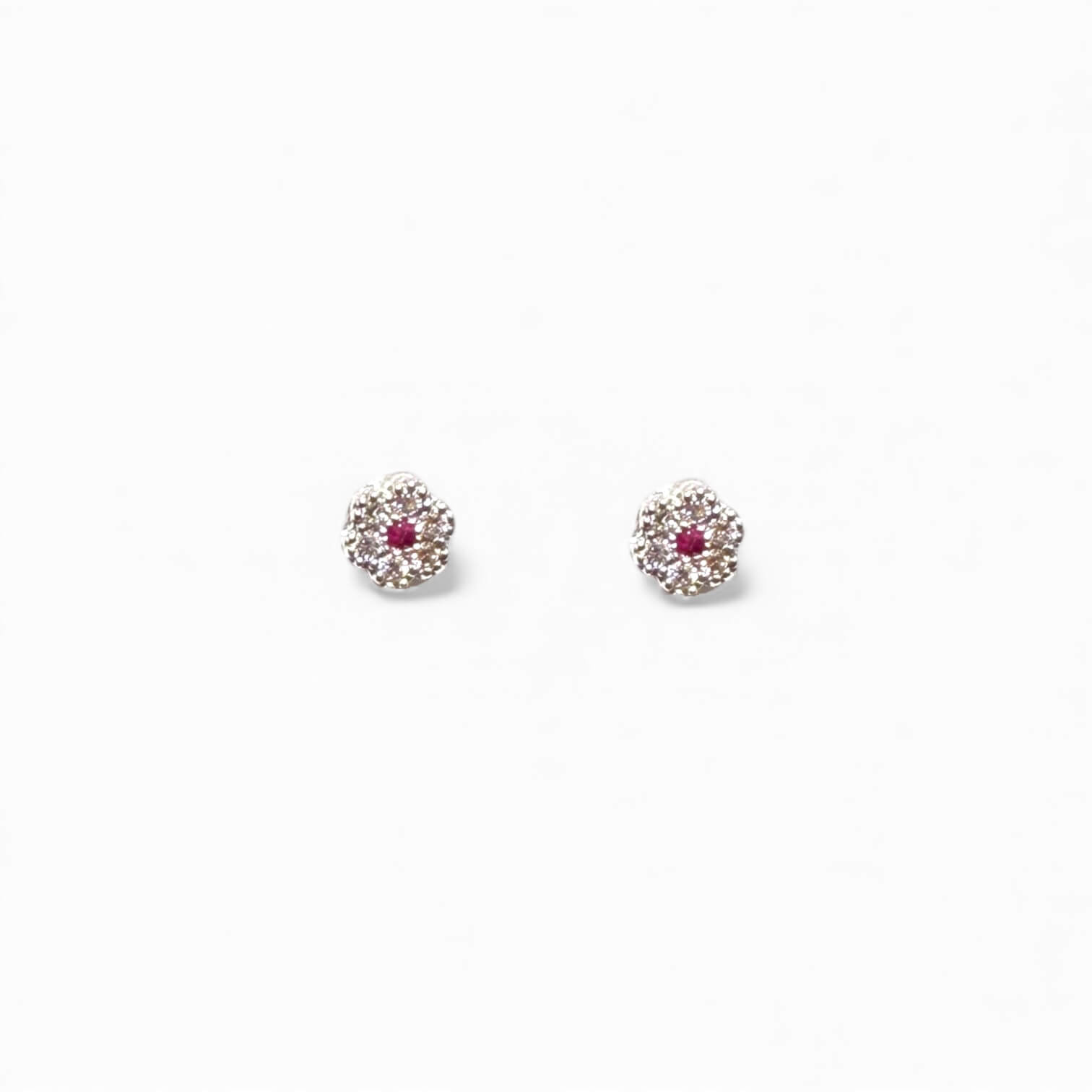 Orecchini con rubini e diamanti oro bianco FIORE Art.OR1216-1