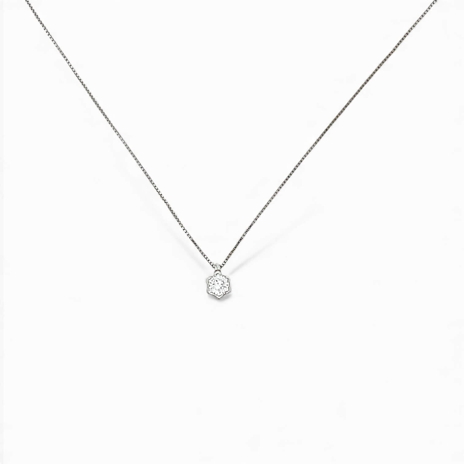 Girocollo punto luce di diamanti oro DESIDERIO art. EXAGON